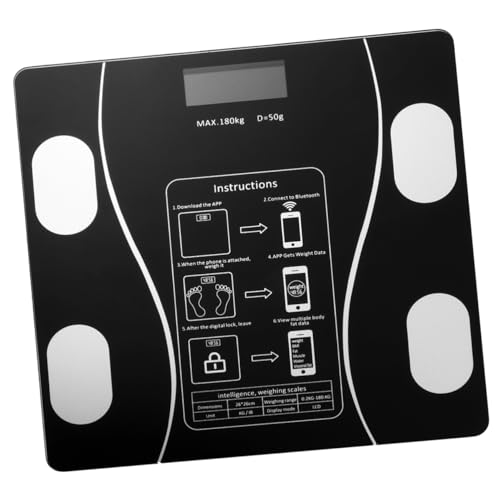 EXAOMBLE USB Wiederaufladbare Körperfettwaage Digitale Personenwaage mit Großem LED Display Funktionen Kompaktem Design und Stoßfestem Gehäuse für Familien und von EXAOMBLE