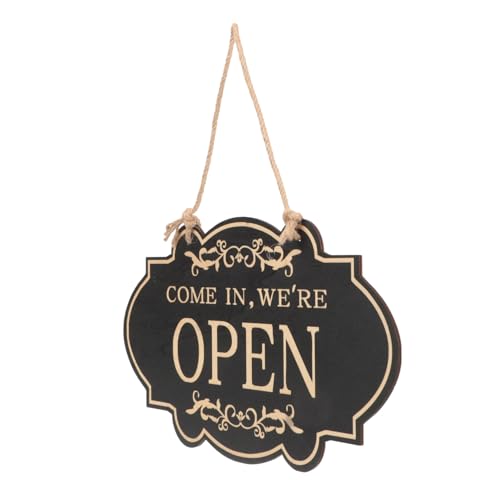 EXAOMBLE Wendbares Holz türschild Open Closed mit Verschleißfester Oberfläche Dekoratives Türschild für Geschäftstüren Stilvolles Deko accessoire für Bars und Shops von EXAOMBLE
