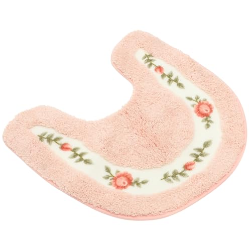 EXAOMBLE rutschfeste Badezimmer U Förmige Wc Matte in Pastellrosa Weiche Saugfähige Fußmatte für Toilettenbereich rutschfeste Bodenmatte mit Dekorativem Muster Waschbar und Langlebig für EXAOMBLE rutschfeste Badezimmer U Förmige Wc Matte in Pastellrosa Weiche Saugfähige Fußmatte für Toilettenbereich rutschfeste Bodenmatte mit Dekorativem Muster Waschbar und Langlebig für von EXAOMBLE