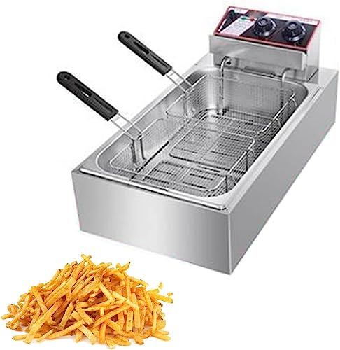Frittierte Maschine Moderne Fritteuse mit Frittierkörben, Ölkapazität 10 Liter und 20 Liter, Profi-Qualität, elektrisch, Fritteuse aus Edelstahl, für Resta von EXBERT