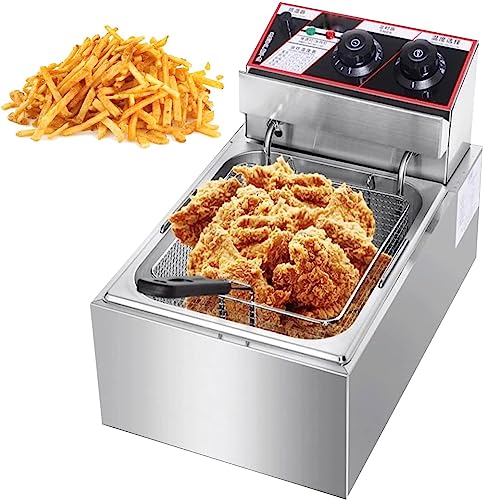 Frittierte Maschine Moderne Fritteuse mit Frittierkörben, Ölkapazität 10 Liter und 20 Liter, Profi-Qualität, elektrisch, Fritteuse aus Edelstahl, für Resta von EXBERT