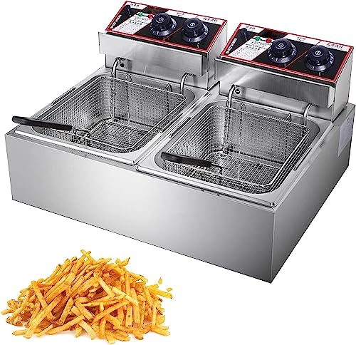 Frittierte Maschine Moderne Fritteuse mit Frittierkörben, Ölkapazität 10 Liter und 20 Liter, Profi-Qualität, elektrisch, Fritteuse aus Edelstahl, für Resta von EXBERT