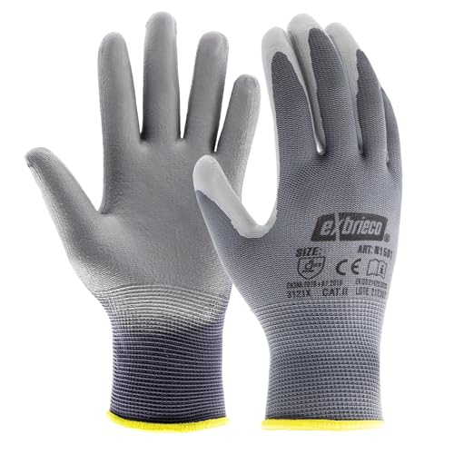 EXBRIECO Professionelle Arbeitshandschuhe 3, 6 oder 12 Paare Schutzhandschuhe, Polyester & Nitril, taktile Genauigkeit, atmungsaktiv, elastisch, widerstandsfähig, für Bau, Mechaniker, EPI. EXBRIECO Professionelle Arbeitshandschuhe 3, 6 oder 12 Paare Schutzhandschuhe, Polyester & Nitril, taktile Genauigkeit, atmungsaktiv, elastisch, widerstandsfähig, für Bau, Mechaniker, EPI. von EXBRIECO