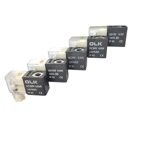 1 PCS 3V Serie 4V Serie Magnetventil Spule DC12V DV24V AC24V AC110V AC220V 2V025/3V110/3V210/3V310/3V410/4V110(2v025 Coil,DC12V (Terminal)) von EXBWXNIL