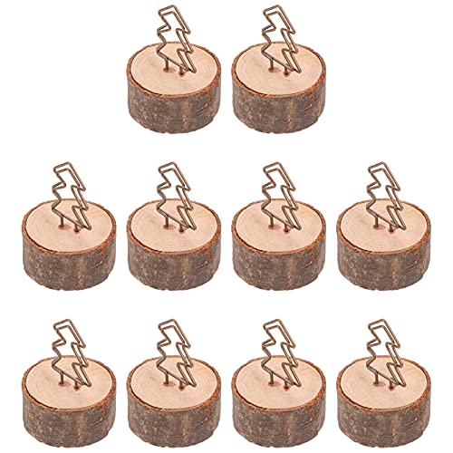 10Pcs Holz Platzkartenhalter Weihnachten Baum Tisch Anzahl Steht Holz Name Foto Clip Halter für Weihnachten Party Dekoration von EXCEART