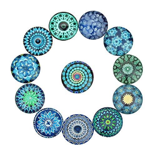 20 Stück Gemischte Mosaikfliesen Runde Mosaikfliesen Cabochons Mosaikfliesen Sortiment Glas Edelsteine ??Für DIY Handwerk Kristallmosaik Liefert 10Mm von EXCEART