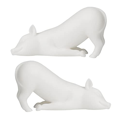 2st Schweinchen Ornament Keramik- -desktop-dekor Geschenke Für Kindergeburtstagsfeiern Mikro-landschaftsminiatur Schweinefigur Aus Keramik Ferkel Spielzeug Weiß Zylinder Tier von EXCEART