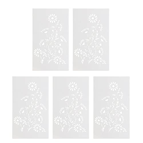 5 Stücke Sonnenblume Schablonen Wiederverwendbare Malerei Schablone Kunststoff Farbe Schablonen Sommer Muster Zeichnung Vorlagen Schablonen Für Malerei auf Holz Leinwand Papier von EXCEART