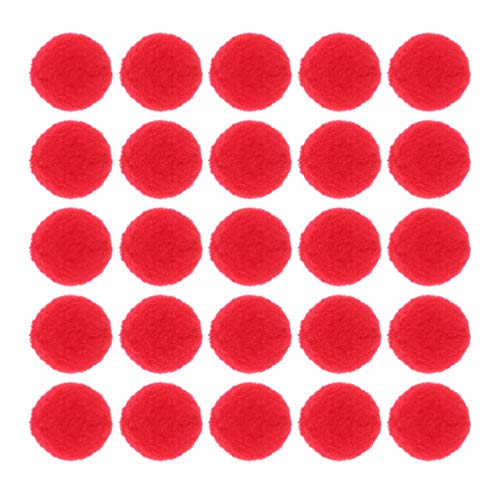 500 Stück 30 mm runde Pompons Polyester Plüsch Elastisch Plüsch Strickzubehör für DIY Hut Schal Zubehör (grün), Polyester, rot, 3X3CM von EXCEART