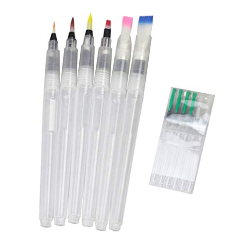 1 Satz 6st Schreiblernbleistift Wasserlöslicher Pinsel Aquarellpinsel Pinsel Stift Wasserspeicherpinsel Füller Farbiges Blei von EXCEART