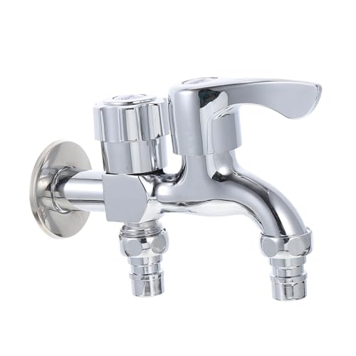 EXCEART 1 PC Doppelauslass Wasserhahn Küche Wasserhahn Für Küchenspüle Küchenwasserhahn Haushaltszubehör Badezimmerhahn Robuster Haushaltshahn Möbelzubehör Silber Edelstahl von EXCEART