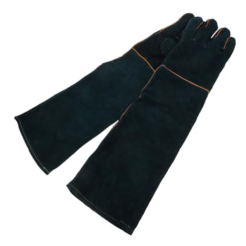 EXCEART 1 Paar Anti-Biss-Handschuhe katzenhandschuhe Tierhandling Handschuhe bissfeste Handschuhe Hundehandschuhe Reinigungshandschuhe für Haustiere Tierhandschuhe Rindsleder Dark Green von EXCEART