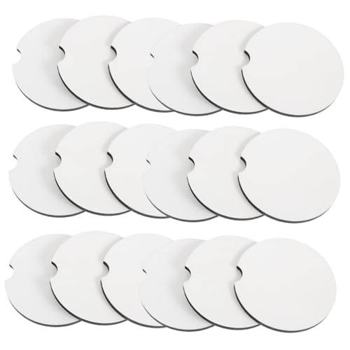EXCEART 1 Satz Anti-Kalk-untersetzer Für Tassen Automatischer Bandspender Untersetzer Für Autotassen Dekoringe Sublimations-Cup-Pads Sublimations-untersetzer-rohlinge Hölzern Weiß 20 Stück von EXCEART
