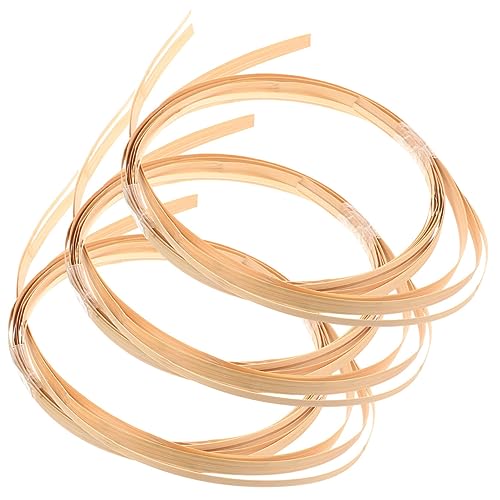 EXCEART 1 Satz Bambusstreifen Bartheke Bastelzeug Handystativ Bastelmaterial Dekoring Geflochtene Körbe Behälter Serviette Schilfrohrspule Selbst Bauen Flachspule Aus Bambus Khaki 3 Rollen von EXCEART