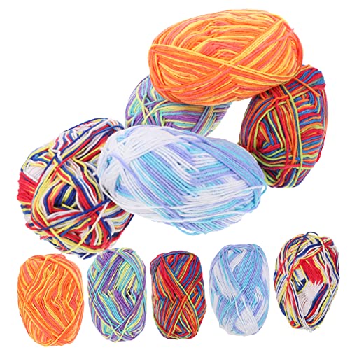 EXCEART 1 Satz Dreisträngige Farbverlaufsgarn Strickdecke Textilgarnwickler Bauschige Decke Gewebte Decke Strickdecke Stricken Mehrfarbig Häkel Blockierbrett Baumwolle 10Rollen von EXCEART