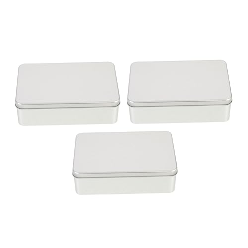 EXCEART 1 Satz Matte Weißblech Box Weiden Zinn Aufbewahrungsboxen Halter Zusammenklappbar Handhaben Korb Kiste Gestell Neuartige Keksdose Luftdicht Teller Balsam Silver 3st von EXCEART