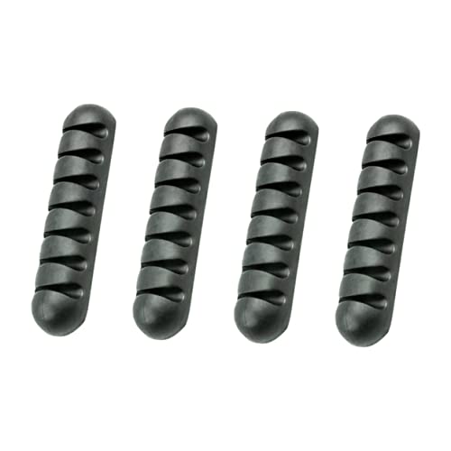 EXCEART 4Stücke Silikon Kabel Organizer Design Kabelhalter für Schreibtisch und Auto für Kabelmanagement und Ordnung Selbstklebend Schwarz von EXCEART