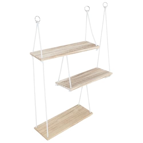 EXCEART 1 Satz Wandaufhänger Hängeregal für die Wand Hängedekoration Schlafzimmer Wandregal hängende Regale Boho-Regale schwebendes für Badezimmer Baumwollseil Beige von EXCEART