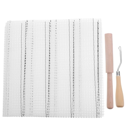 EXCEART 1 Set Knüpfhaken-Werkzeug: Blanko-Teppichhaken-Netz-Leinwand für DIY-Projekte – Garnschneider-Werkzeug mit Knüpfhaken für Stickereien, Basteln, Gobelin-Teppichherstellung von EXCEART