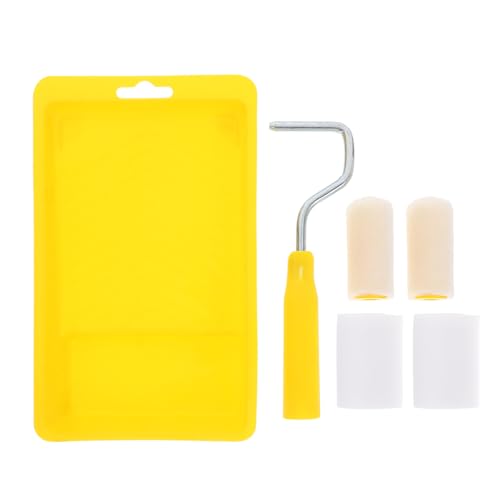 EXCEART 1 Set Malerwerkzeug Set Kleiner Farbroller Farbrollergriff Malerrolle Schwammrollen Für Malerrollenrahmen Wandfarbenroller Mini Farbroller Kit Farbwannen Liner Aus von EXCEART