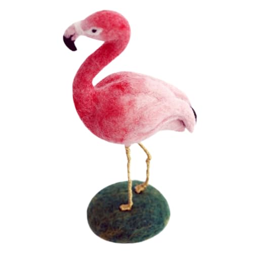 EXCEART 1 Set Wolle Poker Craft Flamingo Ornament Pflanzendekorationen Nadelfilz Set Flamingo Anfänger Floaty DIY Filzmaterial Filzhandwerk DIY Nadelfilzmaterial von EXCEART