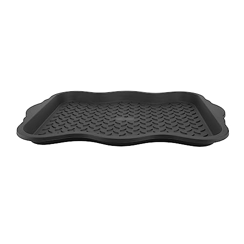 EXCEART 1 Stück Schuhablage aus Kunststoff Schuhspeicher Tablettmatte Schuhschale Mehrzweck-Tablett Tierfutter-Tablett Schuhablage im Eingangsbereich Stiefelablage aus Kunststoff pp Black von EXCEART