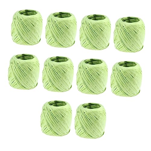 EXCEART 10 Stück Rolle Strohseil Diy-Seil Dekorschnur Bastseil Bastelband Verpackungspapier Bast Geschenkpapier Bast Dekoration Bastelbast Matt Bastelwein von EXCEART