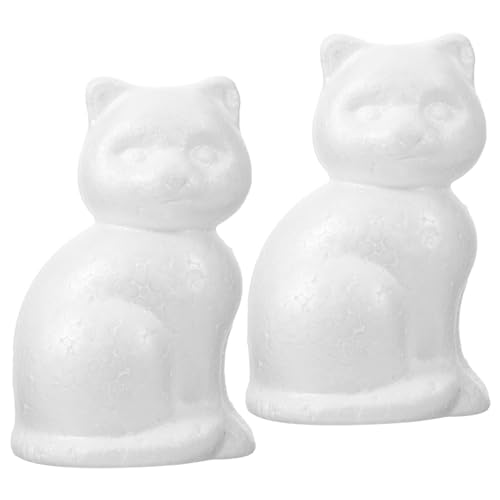 EXCEART 10 Stücke Katze Figur Styropor Formen zum Basteln Filzen Bemalen Styroporkugel 14cm Dekofigur Weiß Styroporball Polystyrolkugeln Schaumkugeln Hochzeit Deko Säule DIY Kinder Bastelset von EXCEART