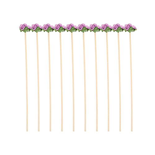 10 Stücke Rattanstäbchen mit Blumen Duftstäbchen Raumduft Stäbchen Rattan Diffuser Sticks Holz Diffusor Stöcke für Ätherische Öle Aroma Aromatherapie von EXCEART