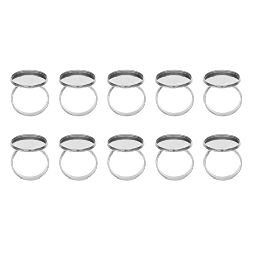 EXCEART 10 Stücke Ring Rohlinge Ringschiene Ringrohling Basen Verstellbar Ring Klebeplatte Ring Tablett Lünette für DIY Fingerringe Basteln Schmuck Herstellung 20mm von EXCEART
