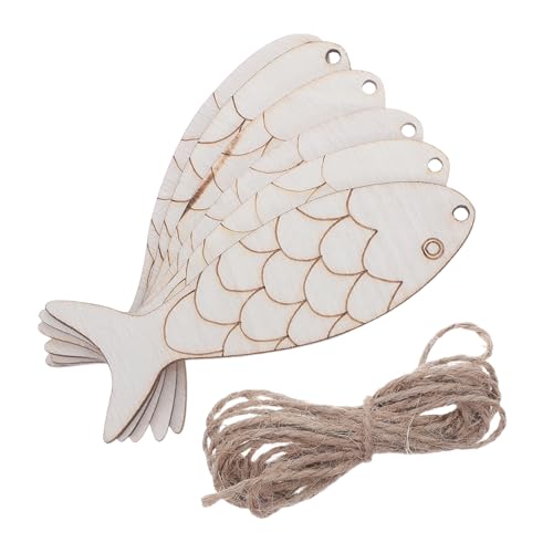 EXCEART 100stücke Holzfisch-wanddekor Fischförmige Holz-scheiben Zum Bemalen Rustikales Nautisches Hängeornament Unbehandelte Fisch-ausschnitte Für Bastelprojekte Und Heimdekoration von EXCEART