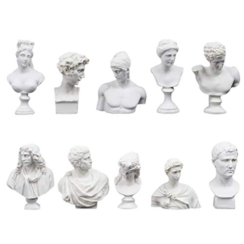 EXCEART 10Er Set Griechische Mythologie Mini Figuren - Harz Skulptur Retro Kunst FüR Zimmer, Stilvolle Desktop Ornament FüR BüRo Und Zuhause von EXCEART