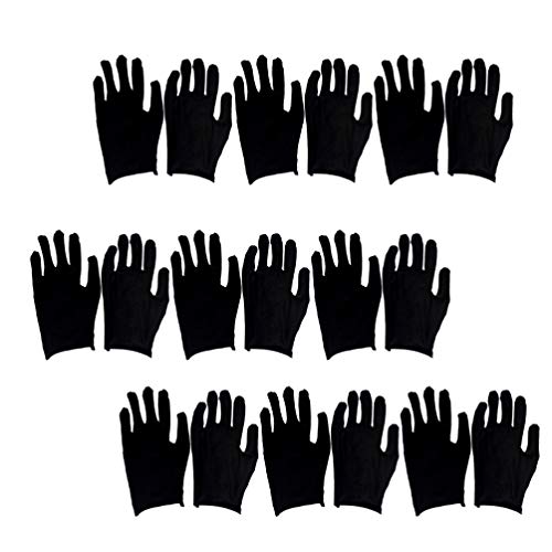 EXCEART 12 Paare Baumwolle Handschuhe Handschutz Arbeitshandschuhe Baumwollhandschuhe für Hautpflege Schmuck Untersuchen Werkstatt Arbeit Cosplay Kostüme Dünn von EXCEART