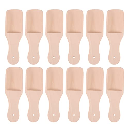 EXCEART 12 Stücke Mehlschaufel Teeschaufel Salzlöffel Tee Schäufelchen Gewürzschaufel Kaffeeschaufel Futterschaufel Mini Holz Schaufel für Kaffee Salz Gewürze Mehl Löffel von EXCEART