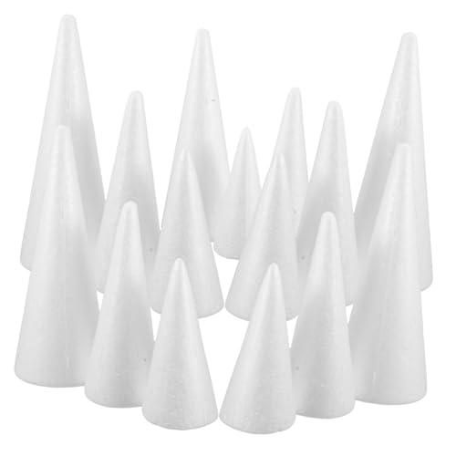 EXCEART 15 Stück Teiliges Schaumstoff in Konische Bastelmaterialien für DIY Weihnachtsbaum Langlebig und Leicht Geeignet für Kindergarten Party und Schulprojekte Kreative Weihnachtsdeko von EXCEART
