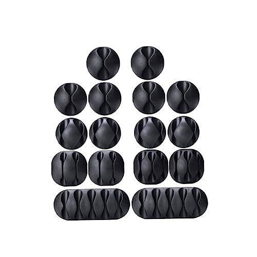 EXCEART 16Stücke Teiliges Kabelhalter Selbstklebende Kabelklemmen zur Optimalen Kabelführung für Schreibtisch Tv Laptop Organisieren USB Netzkabel Glatten Oberflächen von EXCEART