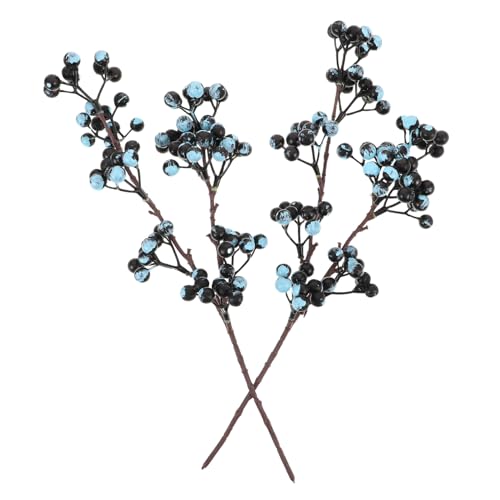 EXCEART 2 Künstliche Blaubeerzweige: Realistische Blaue Zweige, Dekorative Künstliche Früchte Für Vasen, Esstische Und Blumenarrangements von EXCEART