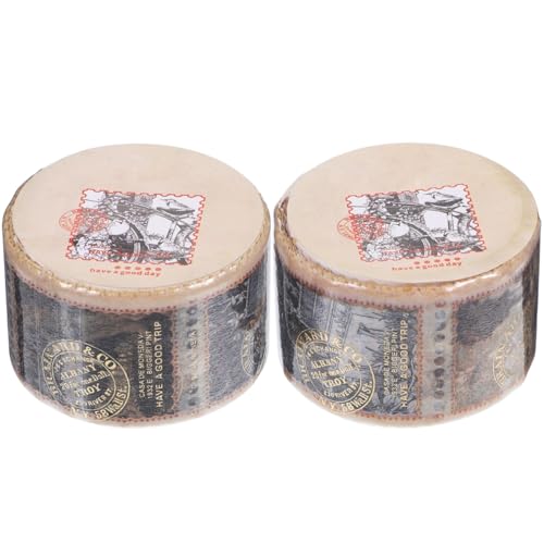 2 Rollen Briefmarken-Washi-Tapes, antikes japanisches Washi-Tape, Vintage-Stempel, Aufkleber, dekoratives Masking DIY Klebeband für Scrapbooking, Journaling Planer 2 Rollen Briefmarken-Washi-Tapes, antikes japanisches Washi-Tape, Vintage-Stempel, Aufkleber, dekoratives Masking DIY Klebeband für Scrapbooking, Journaling Planer von EXCEART