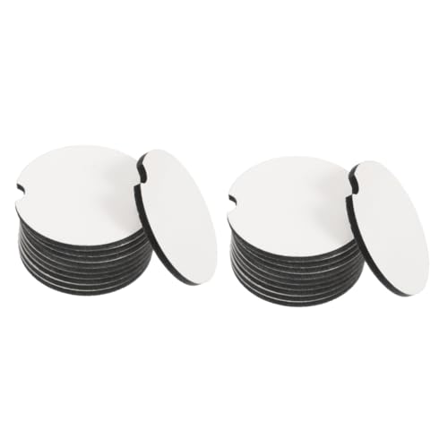 EXCEART 2 Sätze Anti-Kalk-untersetzer Für Tassen Sublimations-untersetzer-rohlinge Kreis Tasse Dekoringe Sublimations-Cup-Pads Tassenuntersetzer Selber Machen Hölzern Weiß 20 Stück * 2 von EXCEART