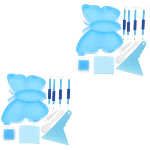 EXCEART 2 Sätze Diamant-malerei-diamantscheiben-Set Versiegelung Tabletts Diamant-Sets Plateau Diamant-Kunst-tablett-Set Planke Werkzeug Diamantkunstperlen Strasssteine Plastik Sky-Blue EXCEART 2 Sätze Diamant-malerei-diamantscheiben-Set Versiegelung Tabletts Diamant-Sets Plateau Diamant-Kunst-tablett-Set Planke Werkzeug Diamantkunstperlen Strasssteine Plastik Sky-Blue von EXCEART