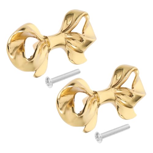 EXCEART 2 Sätze Elegante Messing bowknot Schrankgriffe Einloch schubladenknöpfe Stabile Möbelgriffe für Küche Bad Schlafzimmer Einfache Montage Dekorative Bow Geformte Griffe von EXCEART