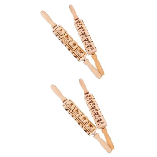 EXCEART 2 Sätze Französisches Nudelholz Und Stift Ringe Urlaub Nudelholz Verstellbarer Nudelholz Geprägtes Nudelholz Fondant-Nudelholz Nudelholz Aus Ton Geprägter Rollstift 2 Stücke * 2 von EXCEART