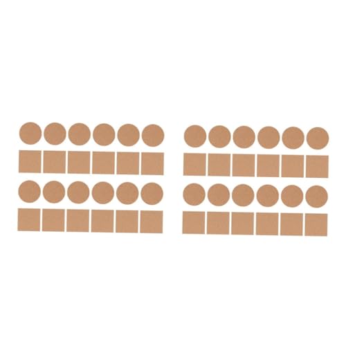 EXCEART 2 Sätze Korkmatte Mit Selbstklebender Rückseite Tassenuntersetzer Runde Korkmatte DIY Untersetzer Quadratisch Isoliermatte Korkpads Korkmatten DIY Tassenpad 24 Stück * 2 von EXCEART
