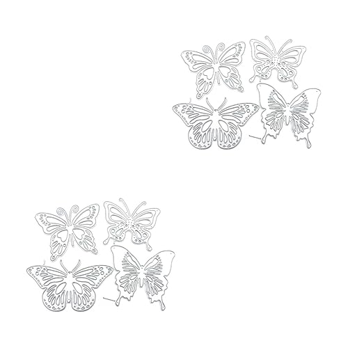 EXCEART 2 Sets Stanzformen Für Papierbasteln Dekorative Prägeformen Für Scrapbooking Bastelbedarf Silberne Schmetterlingsform von EXCEART
