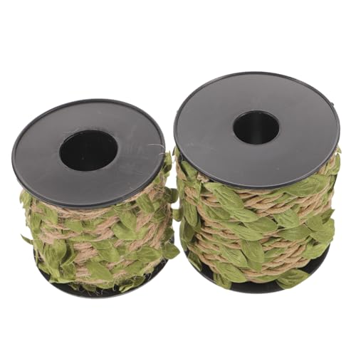 EXCEART 2 Sätze Simuliertes Hanfseil Und Rattan Fälschung Blätter Girlande Jute Verpackung Imitierte Weinrebe Verpackung Von Künstlichen Blättern Simulation Hanfseil 2 Rollen * 2 von EXCEART