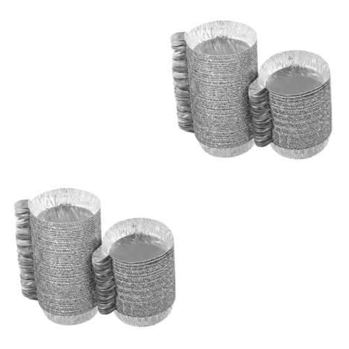EXCEART 2 Sätze Wiegeschale Tablett Für Lebensmittelproben Waagschalen Aus Aluminium Wägepfanne Laborwaagen Laborwägeboote Wägeplatten Waage Waagschale Aluminiumfolie Silber 100 Stück * 2 von EXCEART
