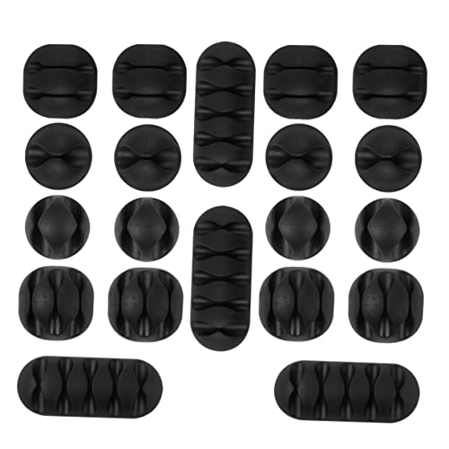 EXCEART 2 Satz Kabelclip Organizer Set Teiliges Tpr Kabelmanagement Set für Schreibtisch Selbstklebend zur Einfachen Kabelorganisation von Kopfhörern Ladegeräten USB Kabeln Schwarz von EXCEART