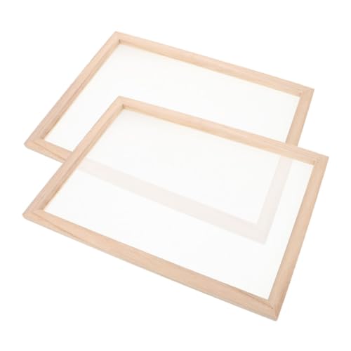 EXCEART 2 Stück 2 1 Altes Papierherstellungsset Papierherstellungsrahmen mit Netz Holzpapier, die Schimmel Machen DIY -Papierzubehör herstellen Papierform mit Masch Beige von EXCEART