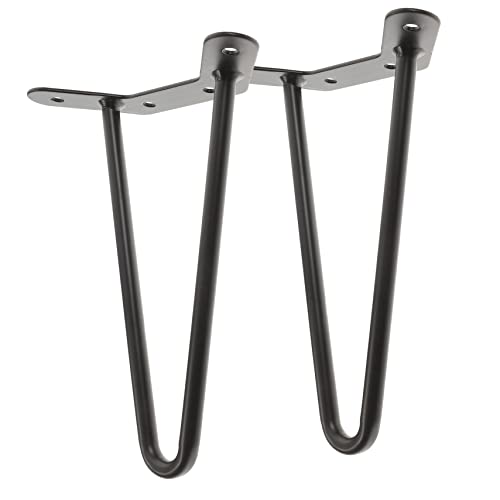 EXCEART 2 Stück Einfache Tischbeine Schreibtisch Beine für Tische Möbelbeine Kaffee Ende kleine Tischbeine Couchtischbeine aus Metall Esstischbeine aus Metall Haarnadelbeine Eisen Schwarz von EXCEART