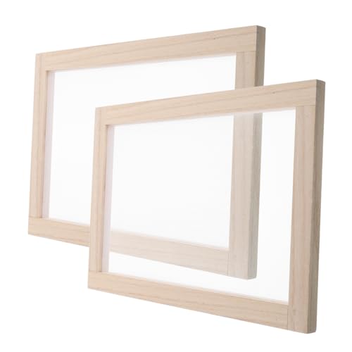 EXCEART 2 Stück Holz papierschöpfrahmen Robustem Kiefernholz Traditionelles DIY Papierhandwerk für Interaktives Basteln Kreative Handwerksrahmen Natürliche Holzstruktur von EXCEART